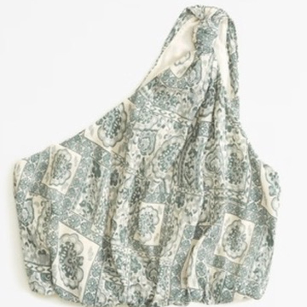 Abercrombie & Fitch Crinkle Textured Asymetrical Top
